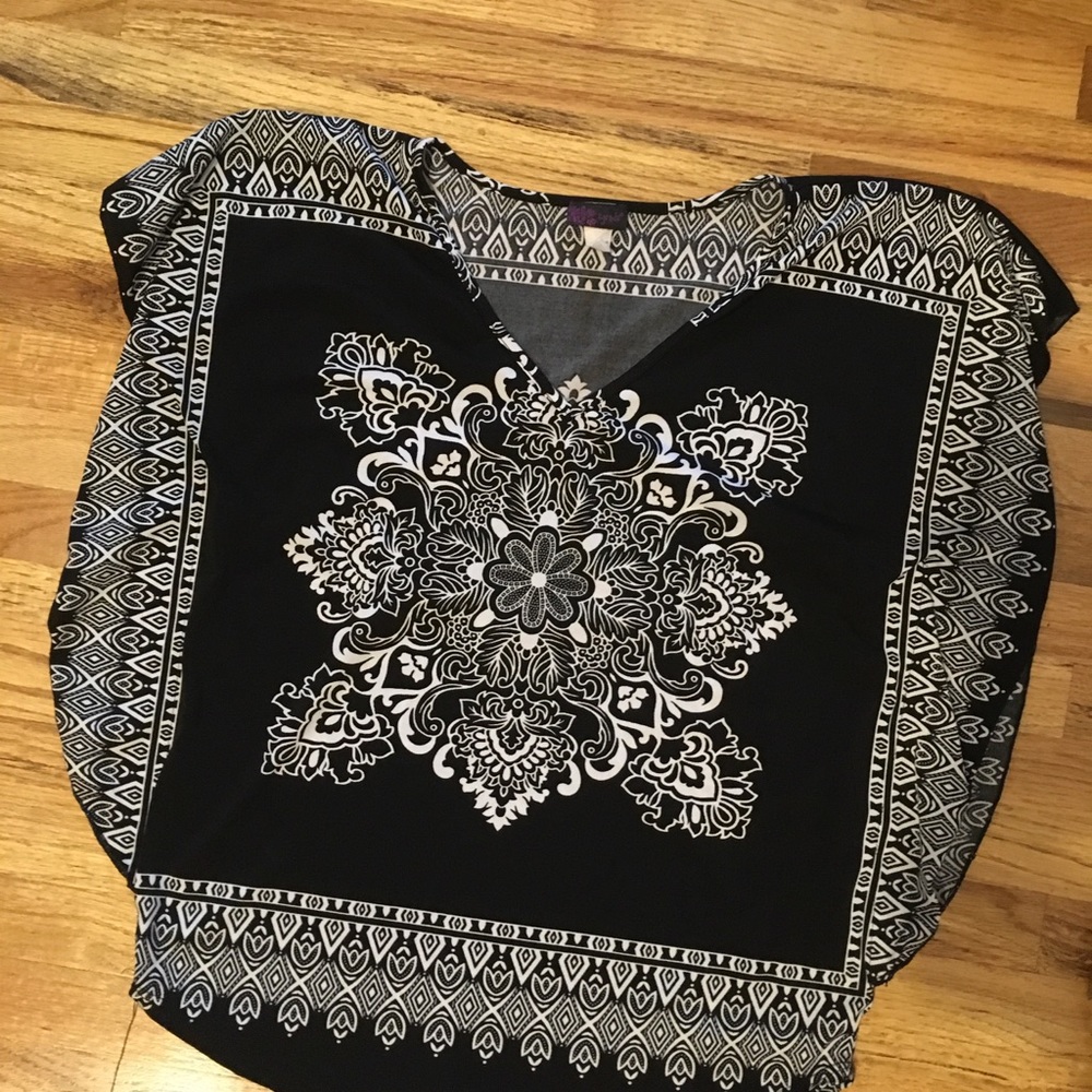 Black and white blouse